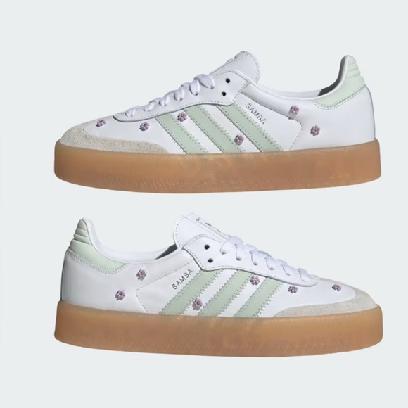 adidas Shoes - Adidas Sambae "Cloud White/Linen Green /Gum" (JS3954) Women’s Sneakers NWT Size6